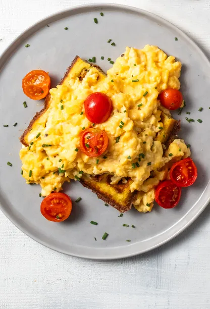 Wholesome Waffles with Scrambled Eggs