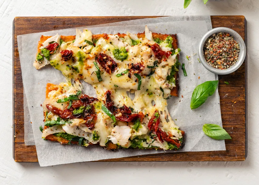Chicken Pesto Pizza Slice